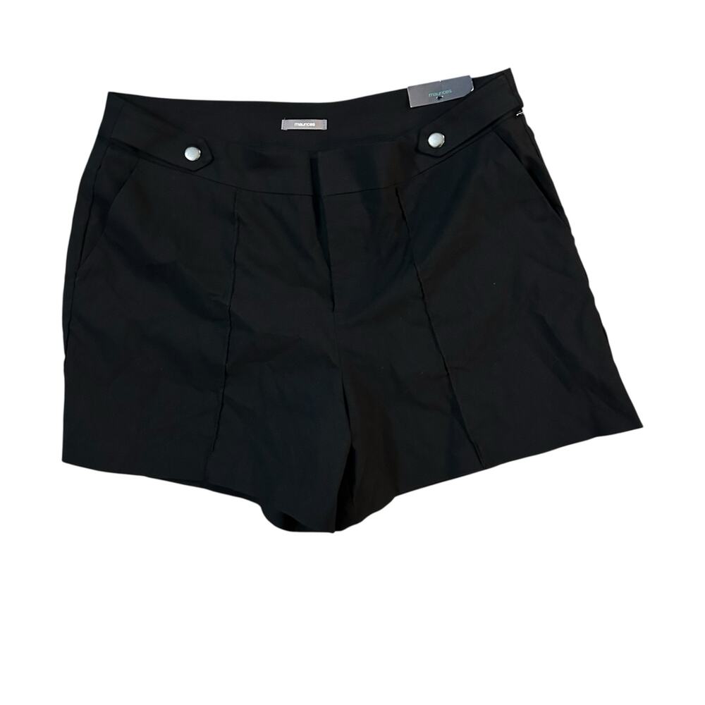 Maurices Bengaline High Rise 4in Black Shorts Womens Plus Size 18 Career Indie